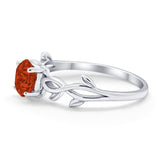 Solitaire Wedding Ring Round Simulated Cubic Zirconia 925 Sterling Silver