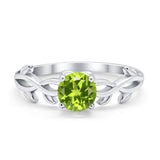 Solitaire Wedding Ring Round Simulated Cubic Zirconia 925 Sterling Silver