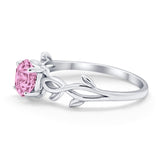 Solitaire Wedding Ring Round Simulated Cubic Zirconia 925 Sterling Silver