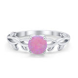 Solitaire Wedding Ring Round Simulated Cubic Zirconia 925 Sterling Silver