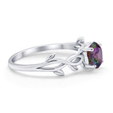 Solitaire Wedding Ring Round Simulated Cubic Zirconia 925 Sterling Silver