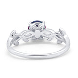 Solitaire Wedding Ring Round Simulated Cubic Zirconia 925 Sterling Silver