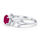 Solitaire Wedding Ring Round Simulated Cubic Zirconia 925 Sterling Silver