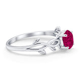 Solitaire Wedding Ring Round Simulated Cubic Zirconia 925 Sterling Silver
