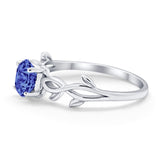 Solitaire Wedding Ring Round Simulated Cubic Zirconia 925 Sterling Silver