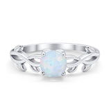 Solitaire Wedding Ring Round Simulated Cubic Zirconia 925 Sterling Silver