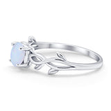 Solitaire Wedding Ring Round Simulated Cubic Zirconia 925 Sterling Silver
