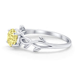 Solitaire Wedding Ring Round Simulated Cubic Zirconia 925 Sterling Silver