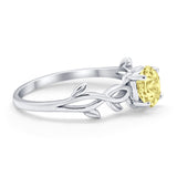 Solitaire Wedding Ring Round Simulated Cubic Zirconia 925 Sterling Silver