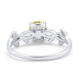 Solitaire Wedding Ring Round Simulated Cubic Zirconia 925 Sterling Silver
