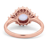 Halo Vintage Style Wedding Ring Round Simulated Cubic Zirconia 925 Sterling Silver