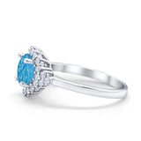 Halo Vintage Style Wedding Ring Round Simulated Cubic Zirconia 925 Sterling Silver