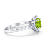 Halo Vintage Style Wedding Ring Round Simulated Cubic Zirconia 925 Sterling Silver