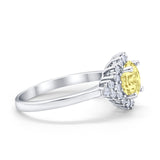 Halo Vintage Style Wedding Ring Round Simulated Cubic Zirconia 925 Sterling Silver