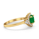 Halo Vintage Style Wedding Ring Round Simulated Cubic Zirconia 925 Sterling Silver