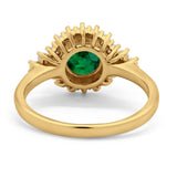 Halo Vintage Style Wedding Ring Round Simulated Cubic Zirconia 925 Sterling Silver