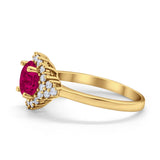 Halo Vintage Style Wedding Ring Round Simulated Cubic Zirconia 925 Sterling Silver