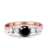 Wedding Engagement Bridal Ring Round Simulated Cubic Zirconia 925 Sterling Silver