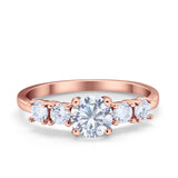 Wedding Engagement Bridal Ring Round Simulated Cubic Zirconia 925 Sterling Silver