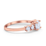 Wedding Engagement Bridal Ring Round Simulated Cubic Zirconia 925 Sterling Silver