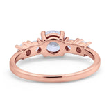 Wedding Engagement Bridal Ring Round Simulated Cubic Zirconia 925 Sterling Silver
