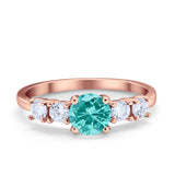 Wedding Engagement Bridal Ring Round Simulated Cubic Zirconia 925 Sterling Silver