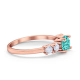 Wedding Engagement Bridal Ring Round Simulated Cubic Zirconia 925 Sterling Silver