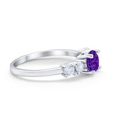 Wedding Engagement Bridal Ring Round Simulated Cubic Zirconia 925 Sterling Silver