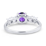 Wedding Engagement Bridal Ring Round Simulated Cubic Zirconia 925 Sterling Silver