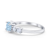 Wedding Engagement Bridal Ring Round Simulated Cubic Zirconia 925 Sterling Silver
