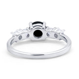 Wedding Engagement Bridal Ring Round Simulated Cubic Zirconia 925 Sterling Silver