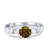 Wedding Engagement Bridal Ring Round Simulated Cubic Zirconia 925 Sterling Silver