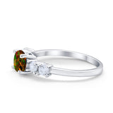 Wedding Engagement Bridal Ring Round Simulated Cubic Zirconia 925 Sterling Silver