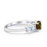 Wedding Engagement Bridal Ring Round Simulated Cubic Zirconia 925 Sterling Silver