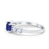 Wedding Engagement Bridal Ring Round Simulated Cubic Zirconia 925 Sterling Silver
