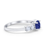 Wedding Engagement Bridal Ring Round Simulated Cubic Zirconia 925 Sterling Silver
