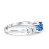 Wedding Engagement Bridal Ring Round Simulated Cubic Zirconia 925 Sterling Silver