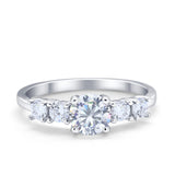 Wedding Engagement Bridal Ring Round Simulated Cubic Zirconia 925 Sterling Silver