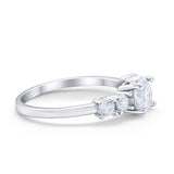 Wedding Engagement Bridal Ring Round Simulated Cubic Zirconia 925 Sterling Silver