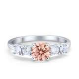 Wedding Engagement Bridal Ring Round Simulated Cubic Zirconia 925 Sterling Silver