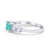 Wedding Engagement Bridal Ring Round Simulated Cubic Zirconia 925 Sterling Silver
