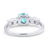 Wedding Engagement Bridal Ring Round Simulated Cubic Zirconia 925 Sterling Silver