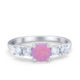 Wedding Engagement Bridal Ring Round Simulated Cubic Zirconia 925 Sterling Silver