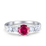 Wedding Engagement Bridal Ring Round Simulated Cubic Zirconia 925 Sterling Silver