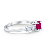 Wedding Engagement Bridal Ring Round Simulated Cubic Zirconia 925 Sterling Silver