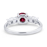 Wedding Engagement Bridal Ring Round Simulated Cubic Zirconia 925 Sterling Silver