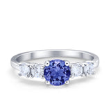 Wedding Engagement Bridal Ring Round Simulated Cubic Zirconia 925 Sterling Silver