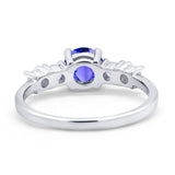 Wedding Engagement Bridal Ring Round Simulated Cubic Zirconia 925 Sterling Silver