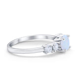 Wedding Engagement Bridal Ring Round Simulated Cubic Zirconia 925 Sterling Silver