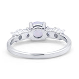 Wedding Engagement Bridal Ring Round Simulated Cubic Zirconia 925 Sterling Silver